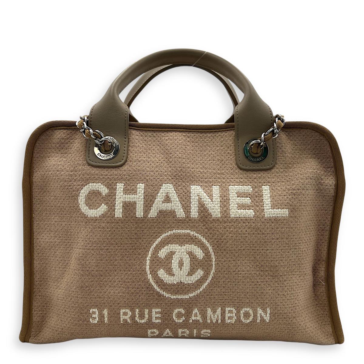 Deauville Bowling Pink Shoulder Bag in Canvas, Silver hardware