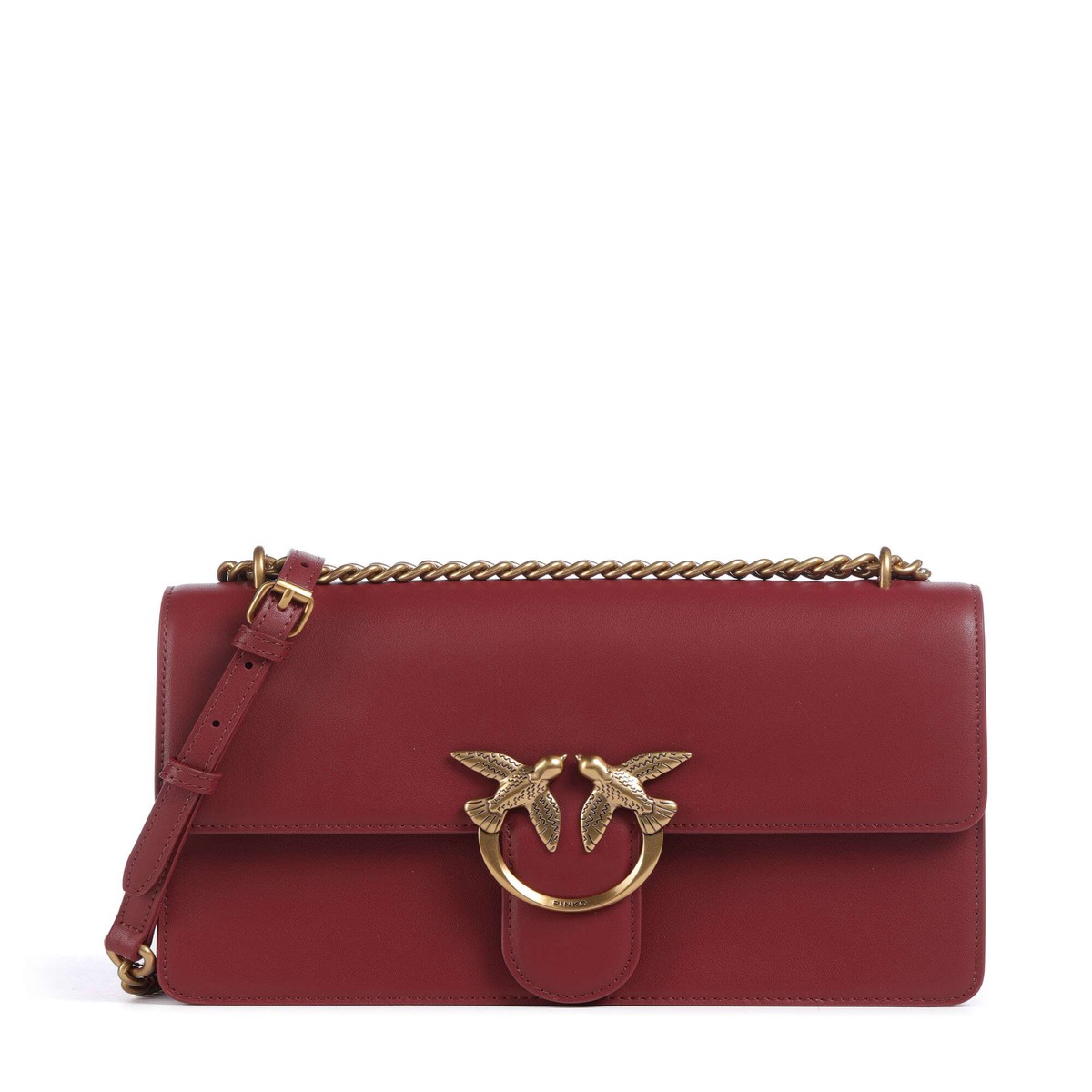 Pinko Love One Classic Shoulder bag bordeaux merlot/antique gold