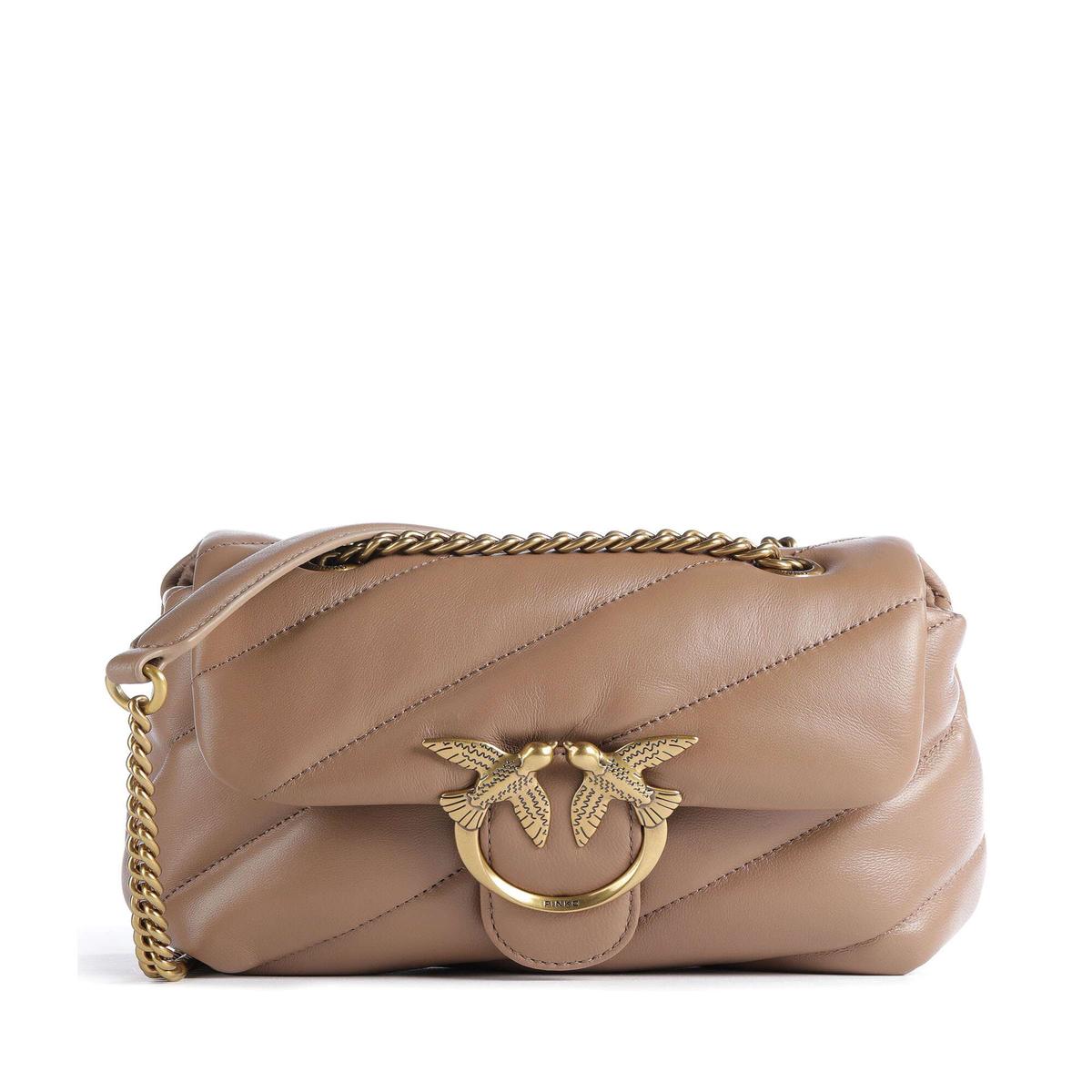 Pinko Love Puff Mini Shoulder bag biscotto zenzero/antique gold