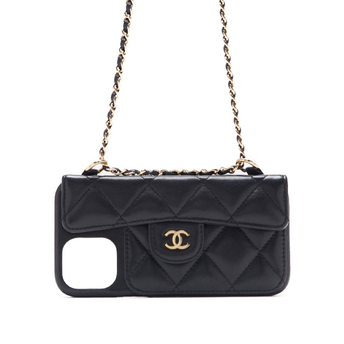 Chanel Matrasse Smartphone Case (iPhone 13pro) Chain Sder Black Shoulder Bag Shellder Bag Ladies Bag Hybrid ? Ship? Ladies Online