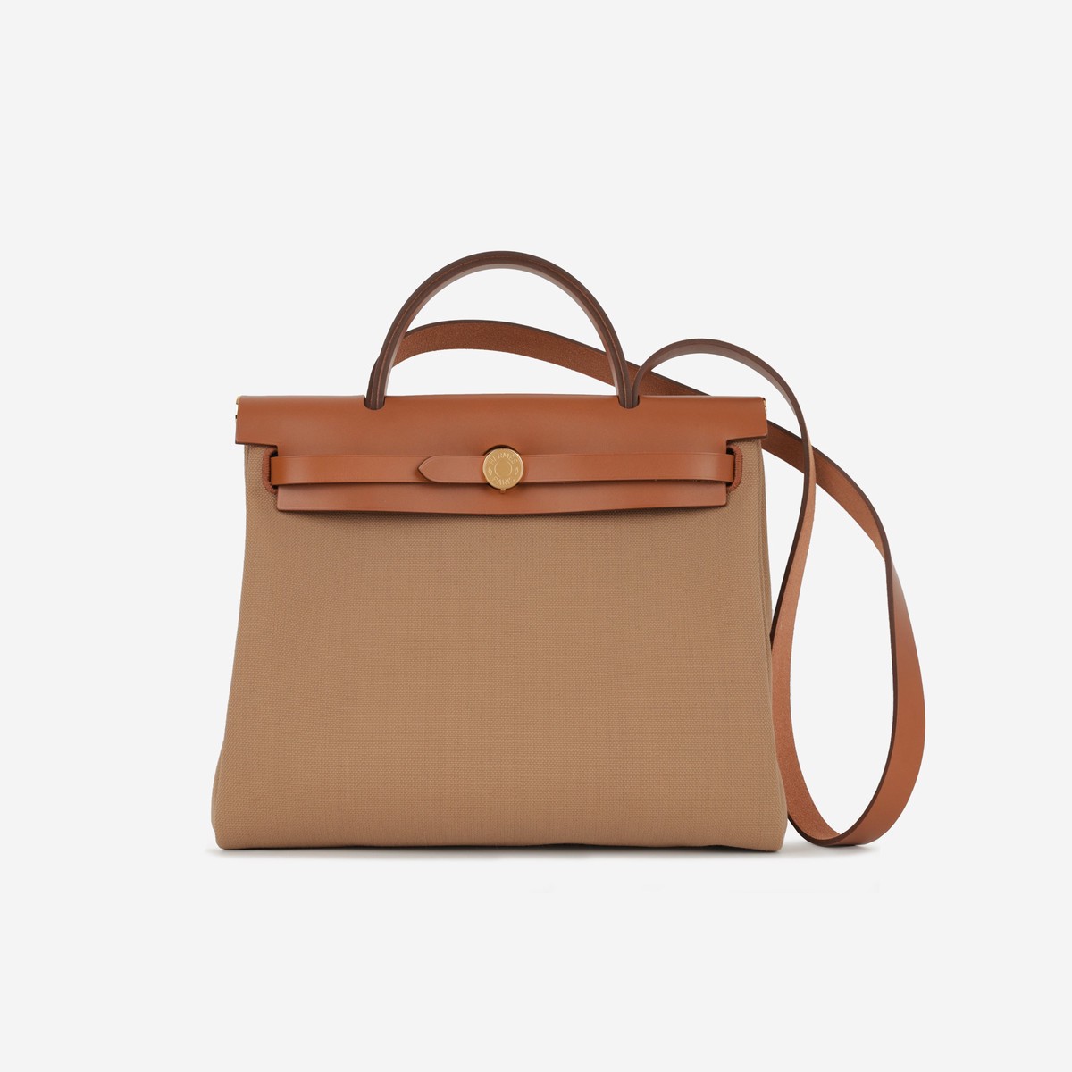Herms Herbag 31 - Chai Canvas/ Fauve Hunter | Gold Hardware