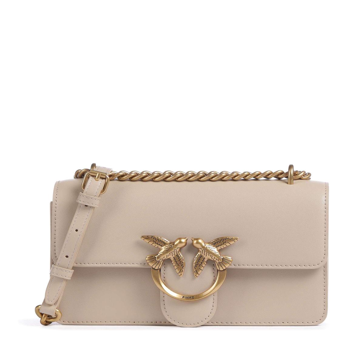 Pinko Love One Mini Shoulder bag beige/grigio fumo/antique gold