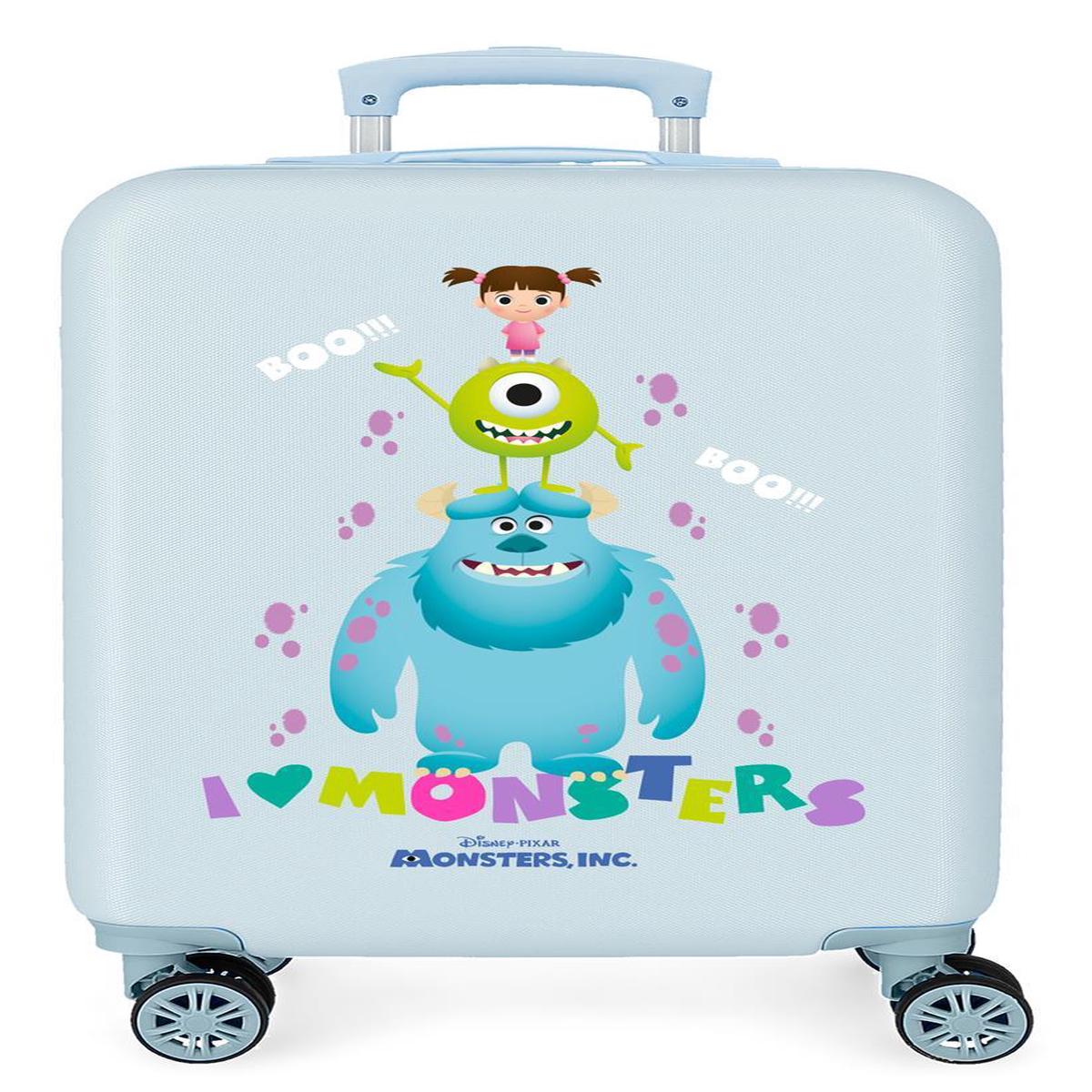 2451763 TROLLEY ABS 55CM. 4R. MONSTERS BOO! AZUL CLARO