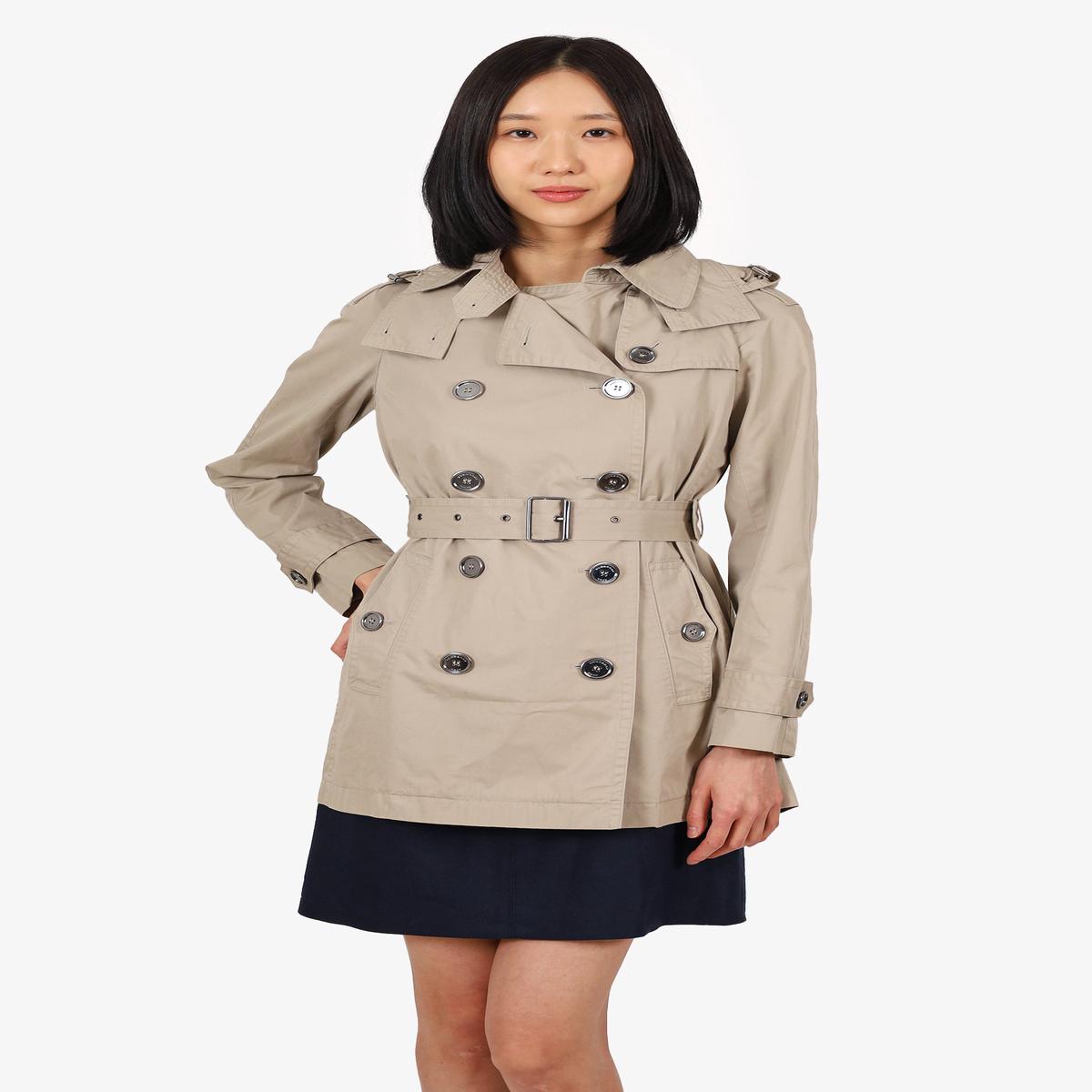 Burberry Beige Trench Coat with Detachable Hood Size 4