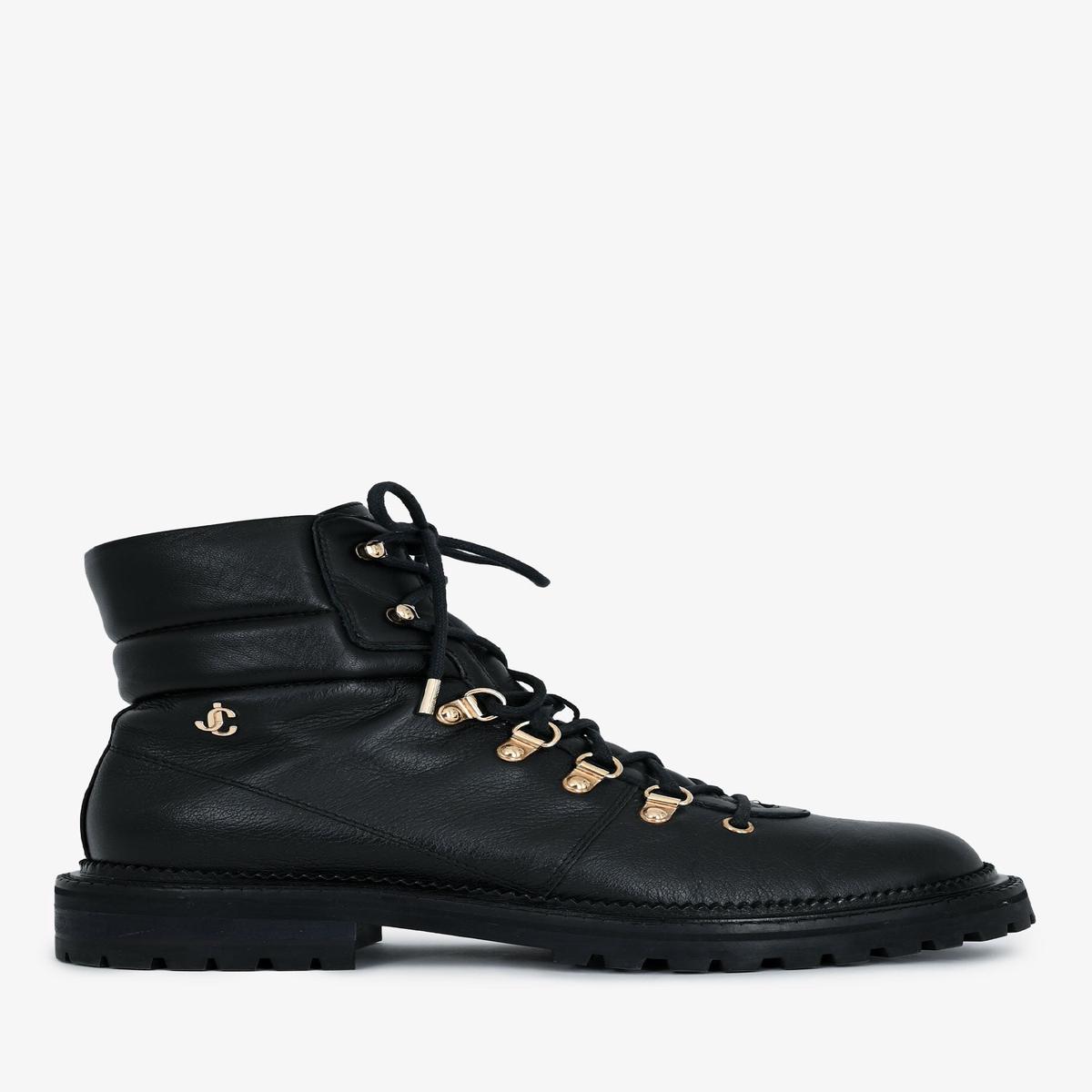Jimmy Choo Black Leather Lace-Up Combat Boots Size 38