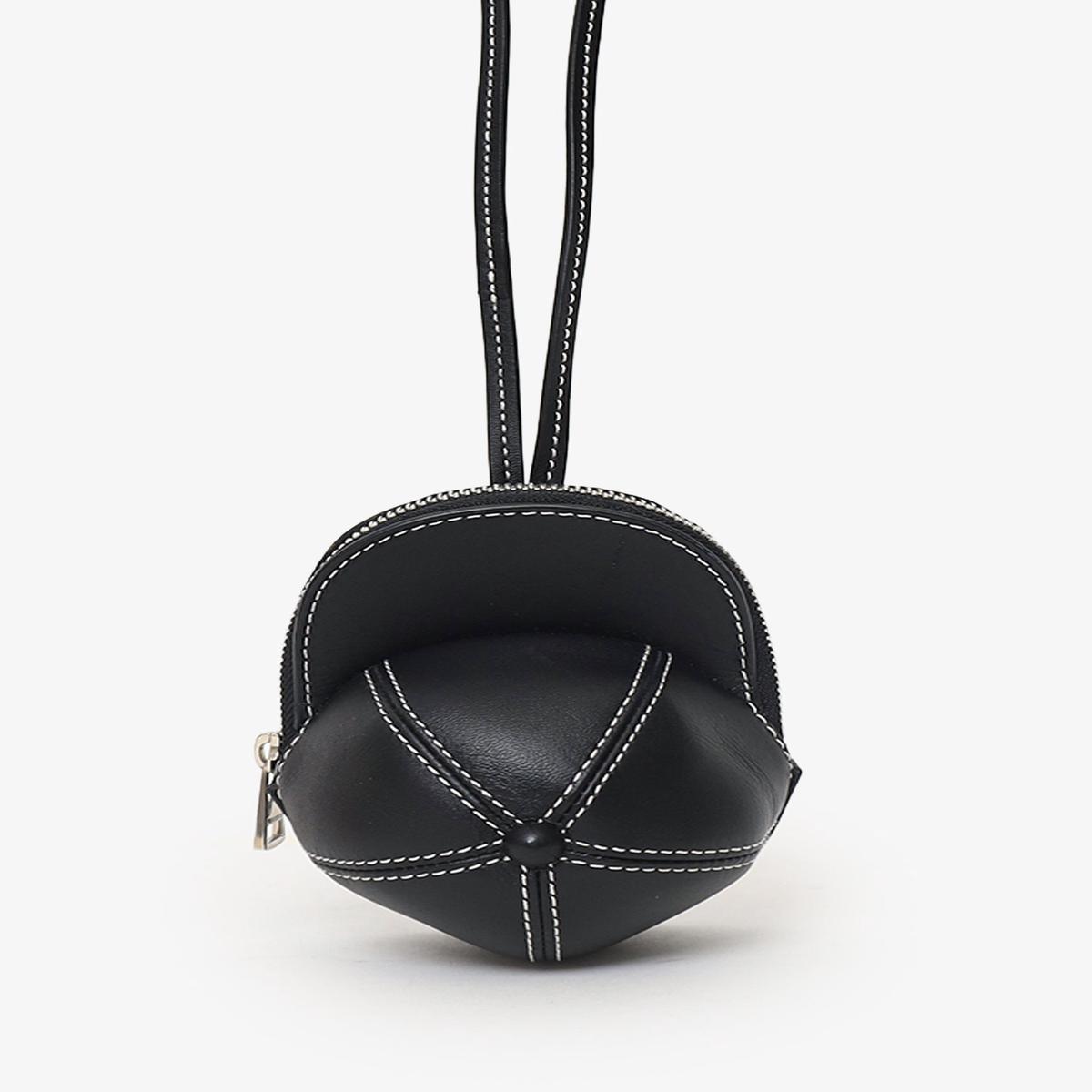 JW Anderson Black Leather Mini Cap Bag