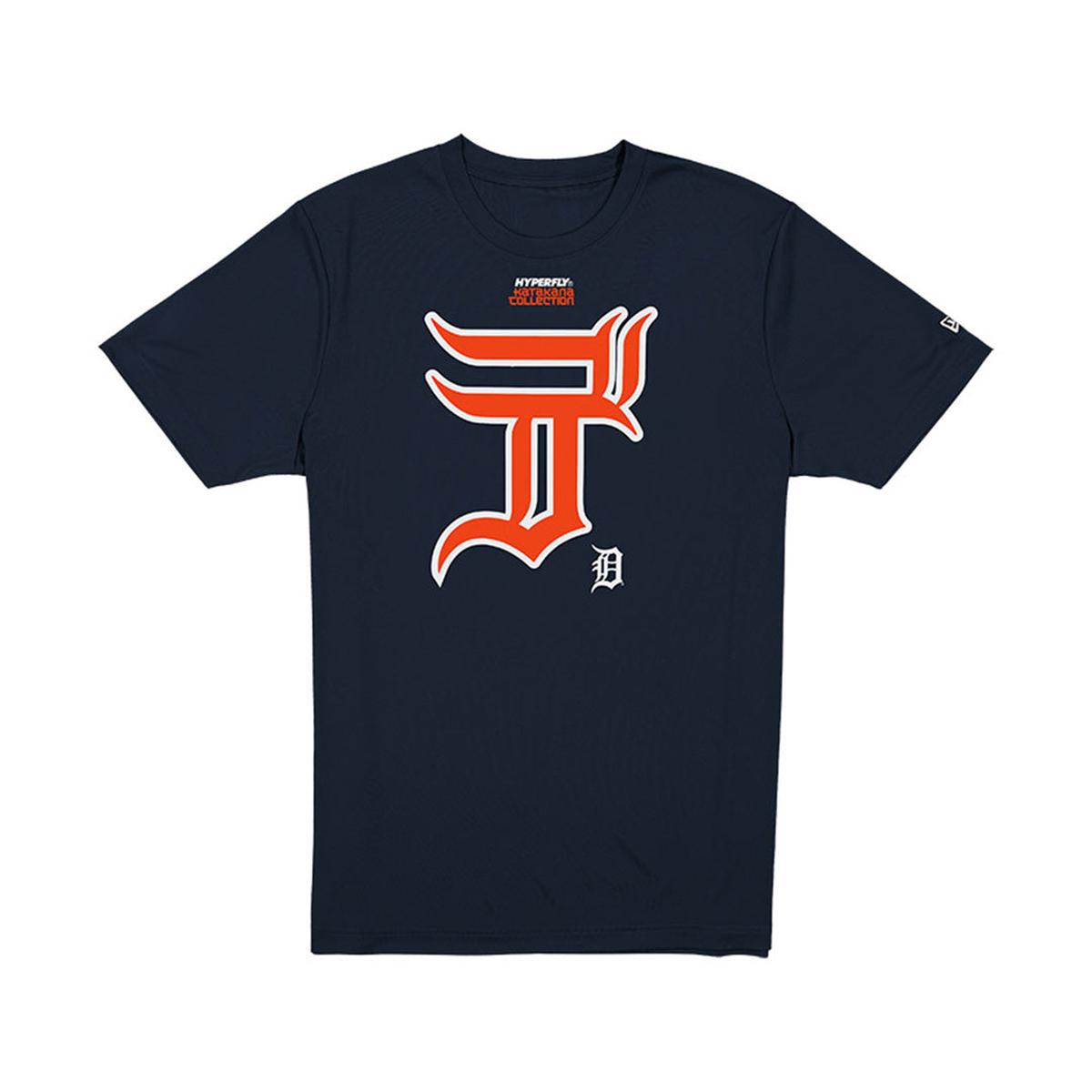 NEW ERA X HYPERFLY KATAKANA X MLB DETROIT TIGERS NAVY SHORT SLEEVE T-SHIRT