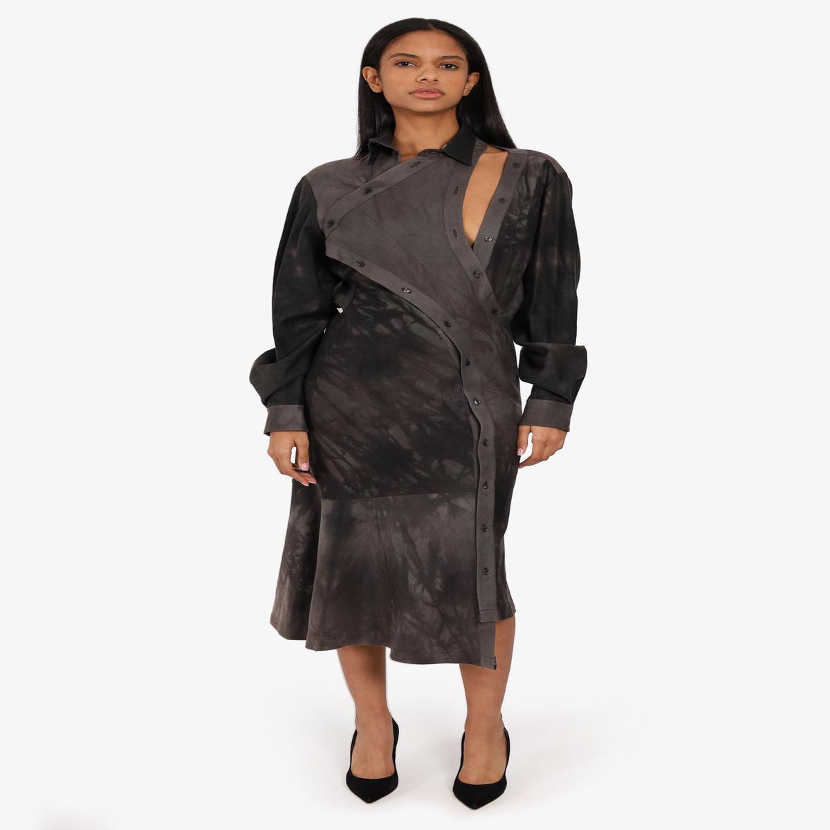 Ottolinger Grey Cutout Detail Shirt Dress Size 38