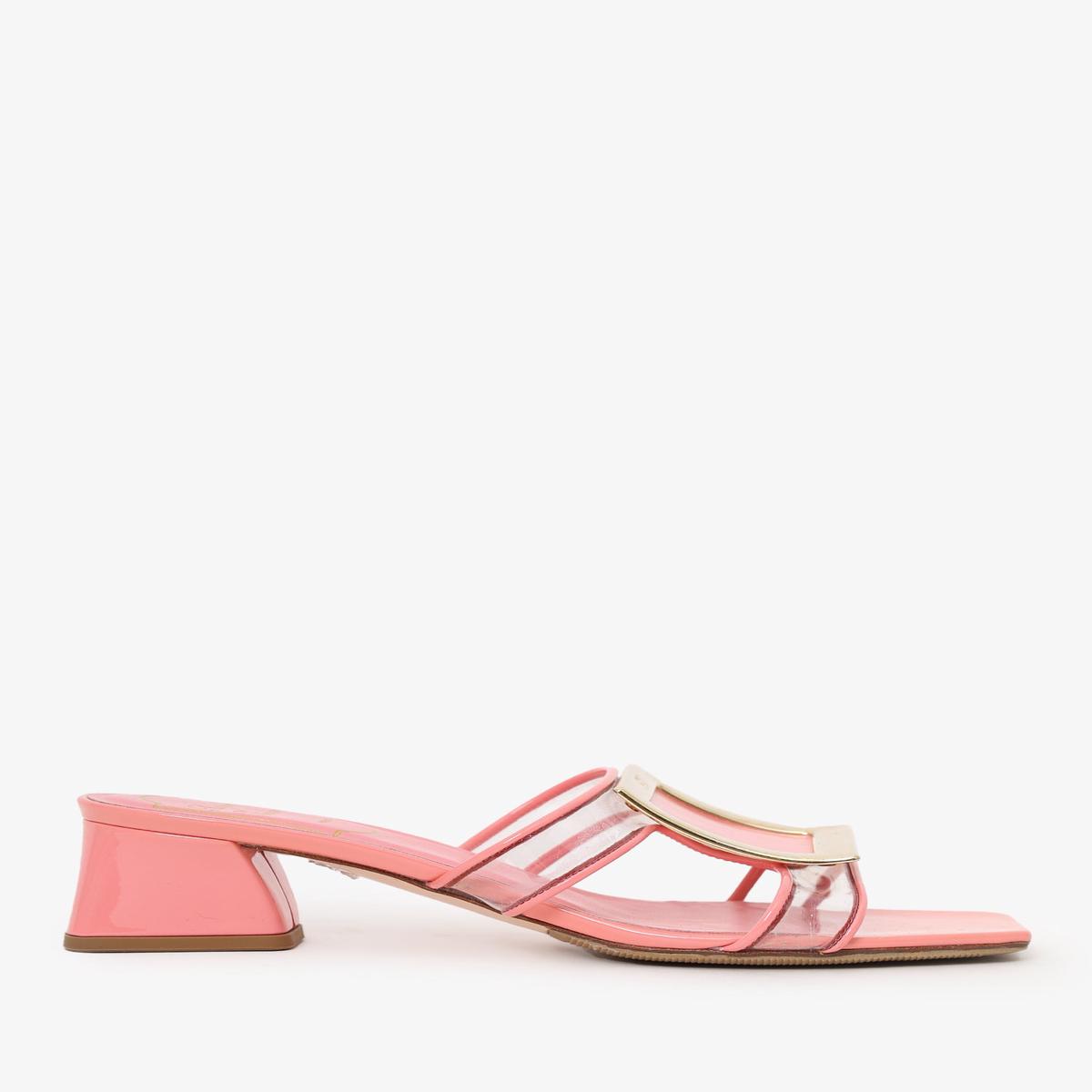 Roger Vivier Pink Patent Leather Bikiviv' 45 Sandals Size 35.5