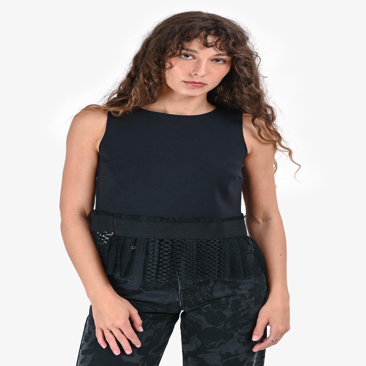 Wolford Black Lace Fringe Sleeveless Top Size S