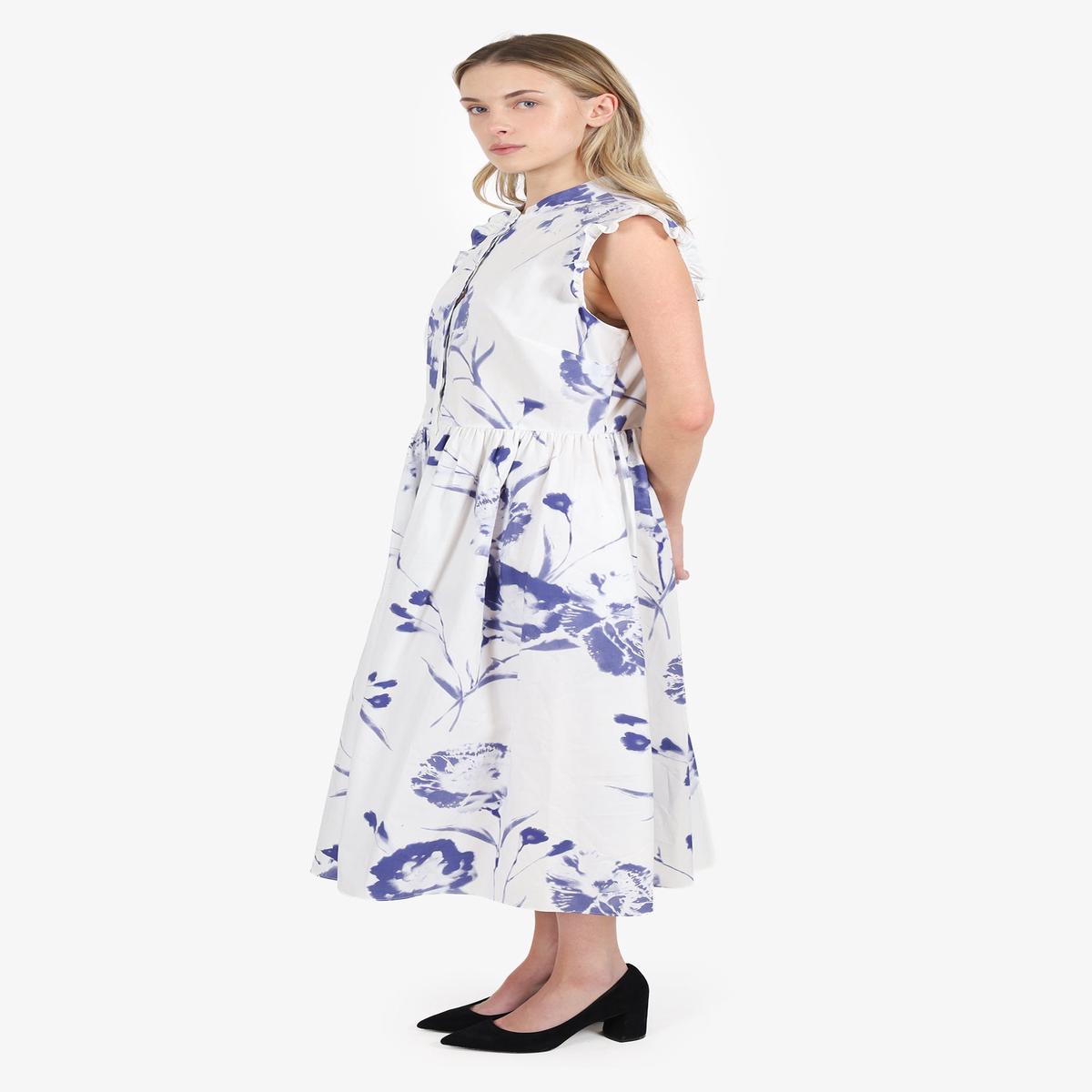 Erdem Floral Cotton Poplin Midi Dress Size 18