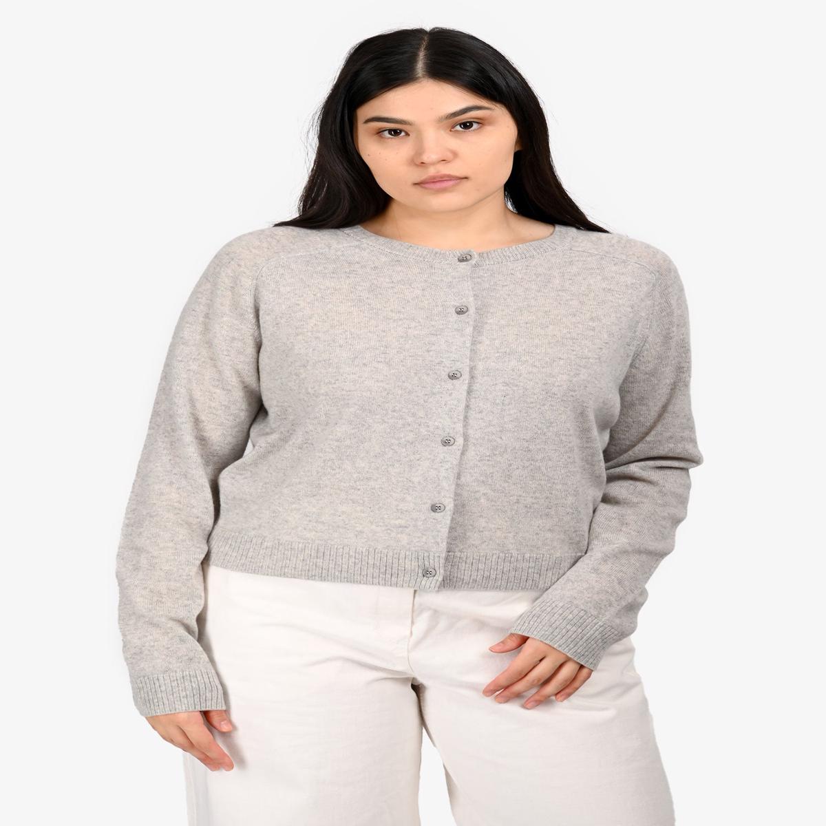 Joie Grey Cashmere Crew Neck Cardigan Size XL