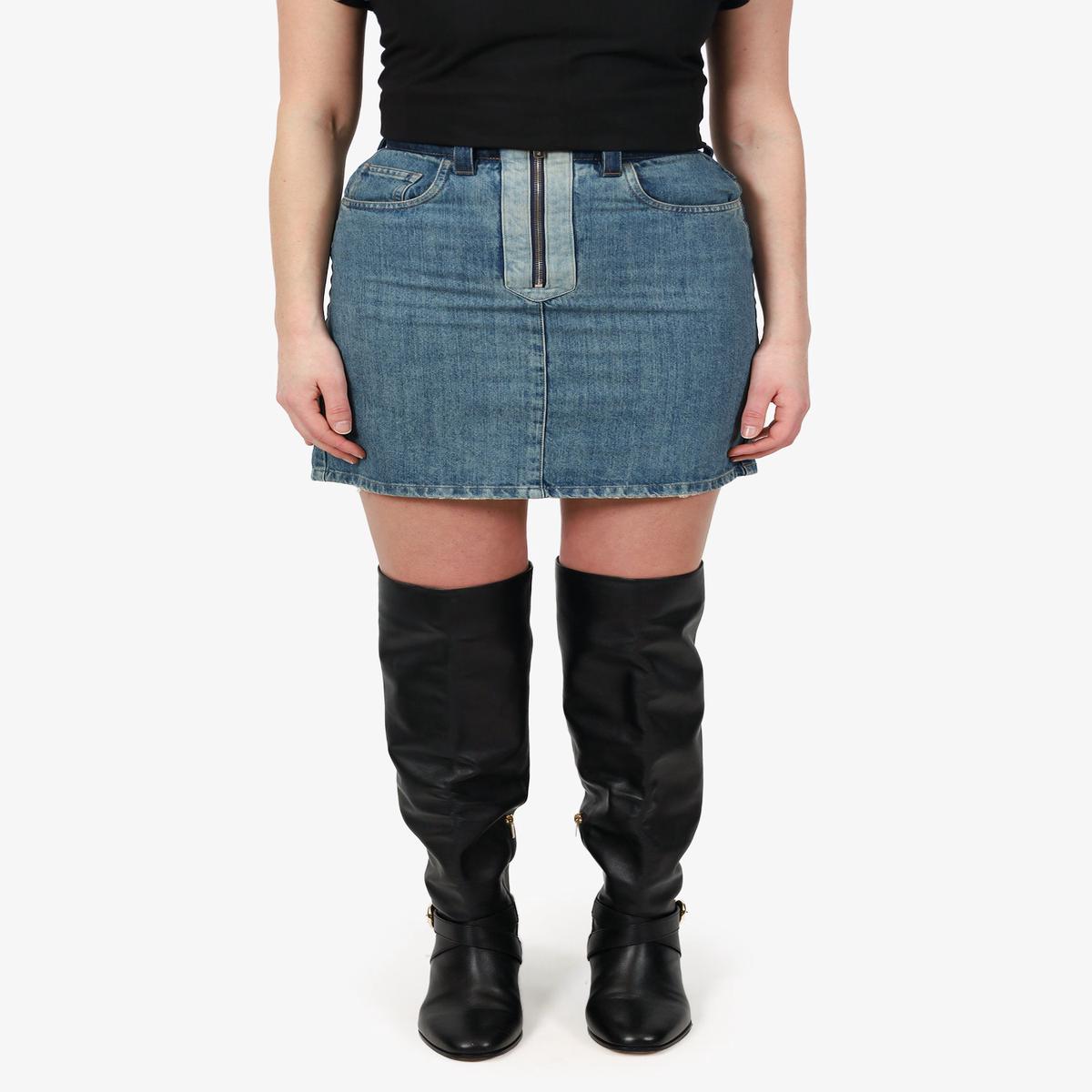 Miu Miu Blue Denim Mini Skirt Size 38