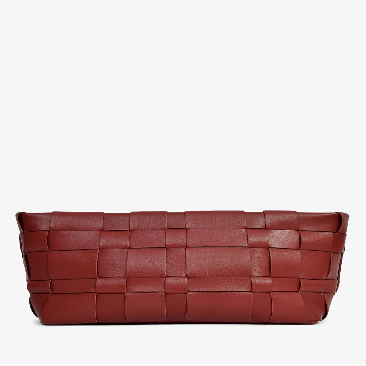 3.1 Phillip Lim Maroon Woven Leather Pouch on Chain