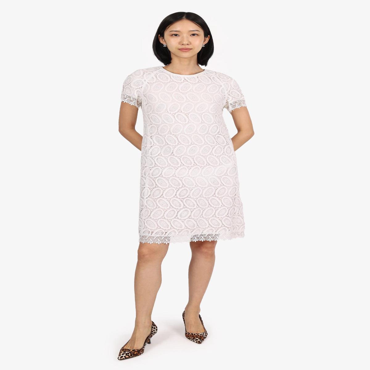 Burberry White Crochet Short Sleeve Midi Dress Size 10