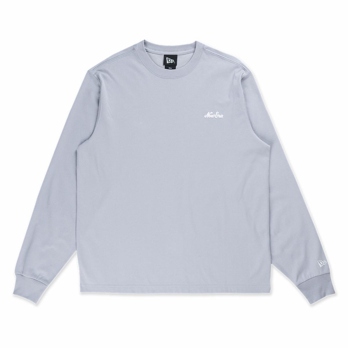 NEW ERA TIMELESS MINIMAL SCRIPT GREY LONG SLEEVE T-SHIRT