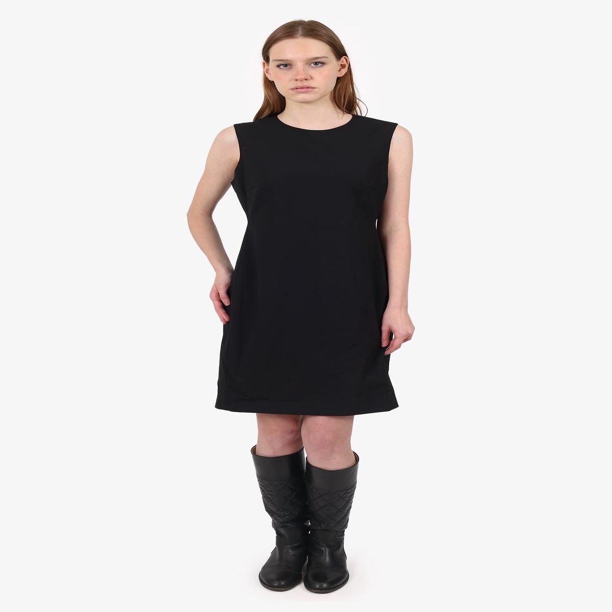 Theory Black Wool Sleeveless 'Easy Crepe' Midi Dress Size 8