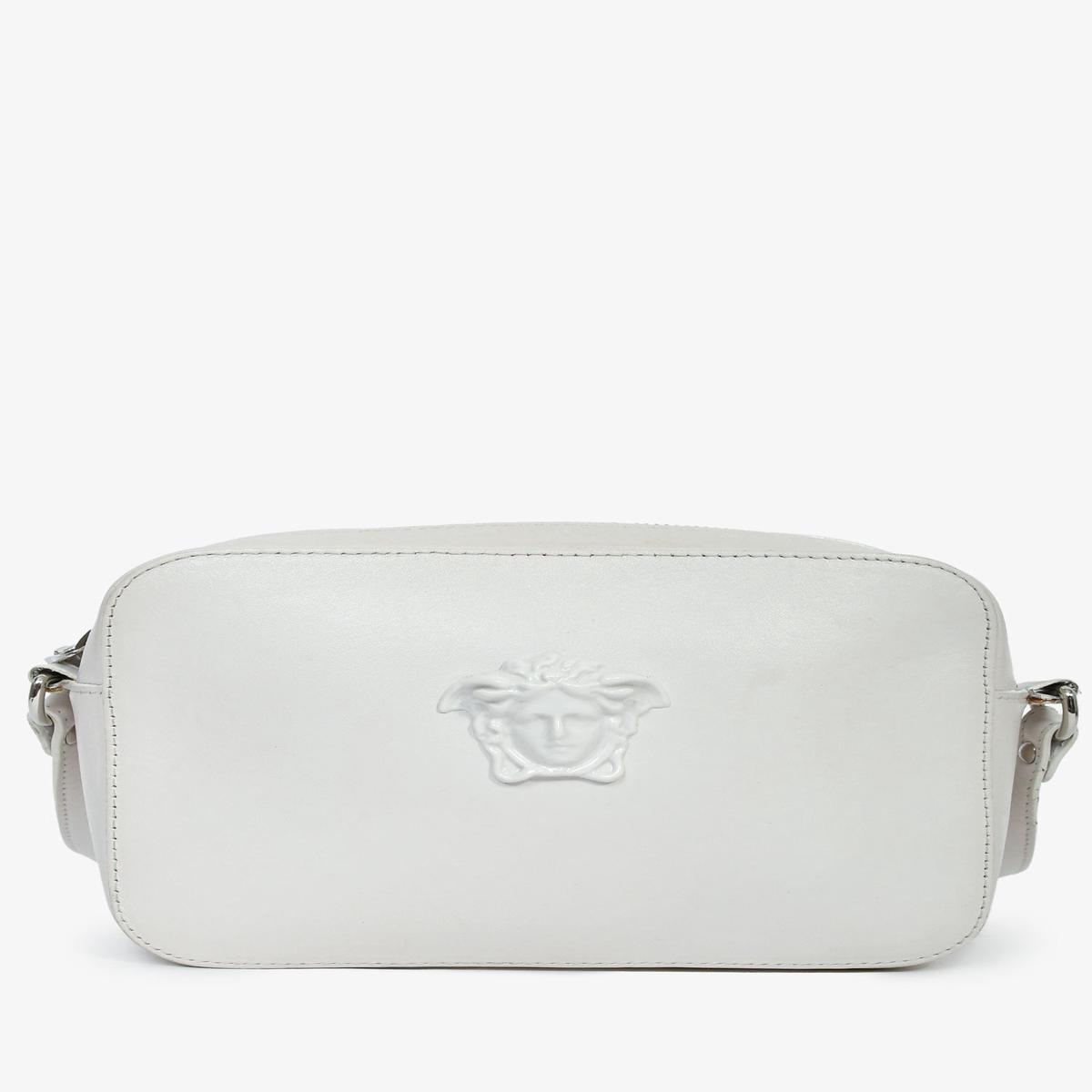 Versace White Leather Medusa Camera Crossbody Bag