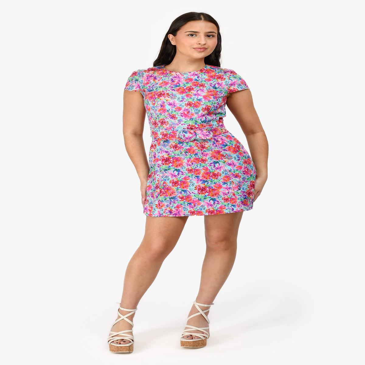 Amanda Uprichard Pink Floral 'Capello' Belted Dress Size S