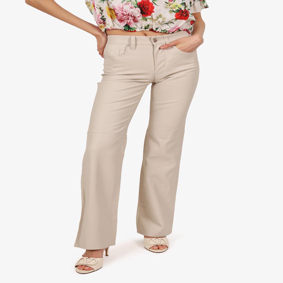 BlankNYC Cream Faux Leather Wide Leg Pants Size 24