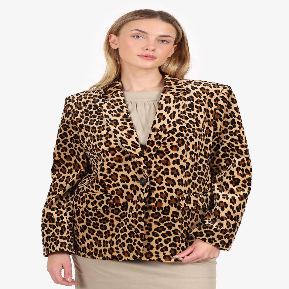 Frame Cheetah Print Velvet Blazer Size 8