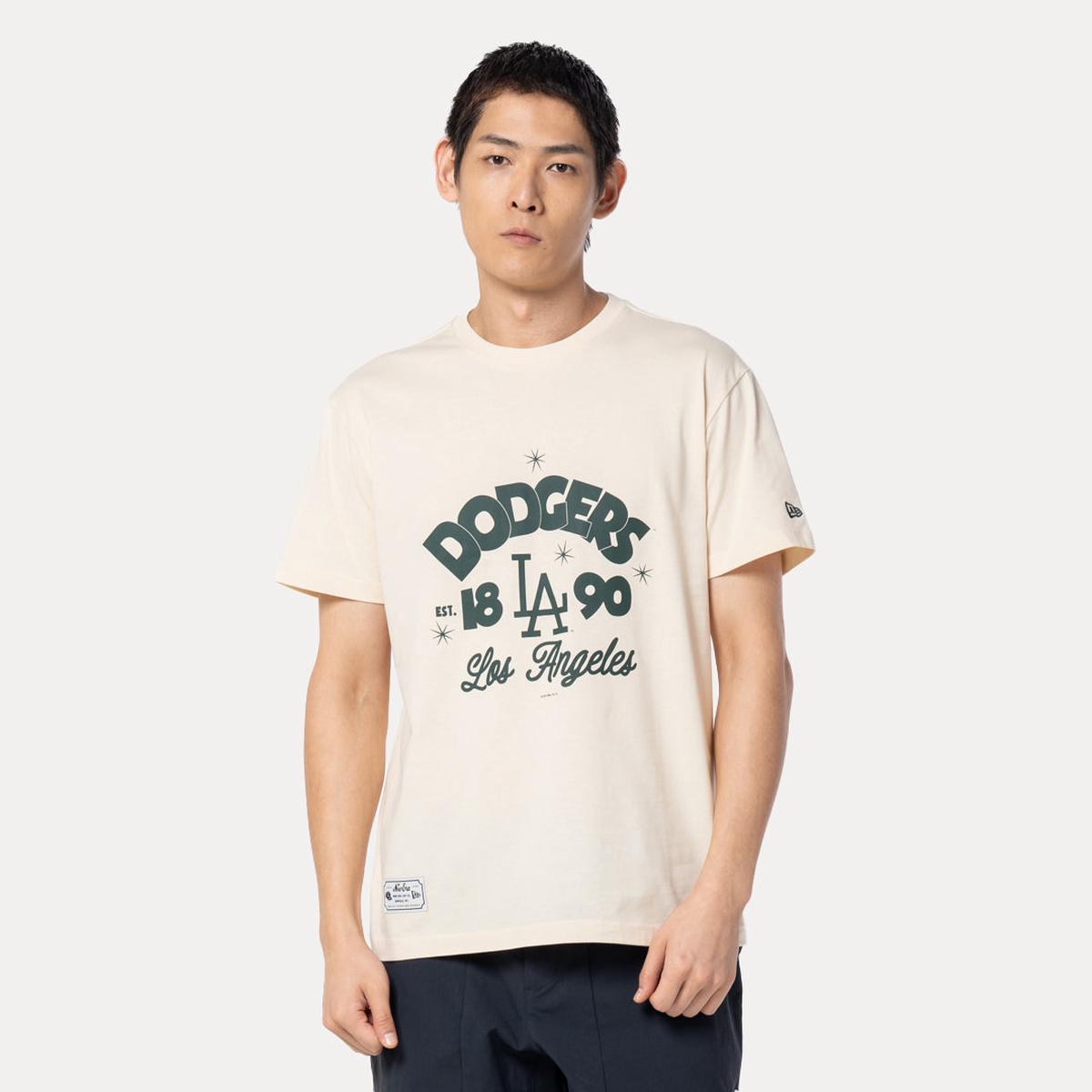 LOS ANGELES DODGERS COOPERSTOWN ESSENTIAL LIGHT CREAM REGULAR SHORT SLEEVE T-SHIRT