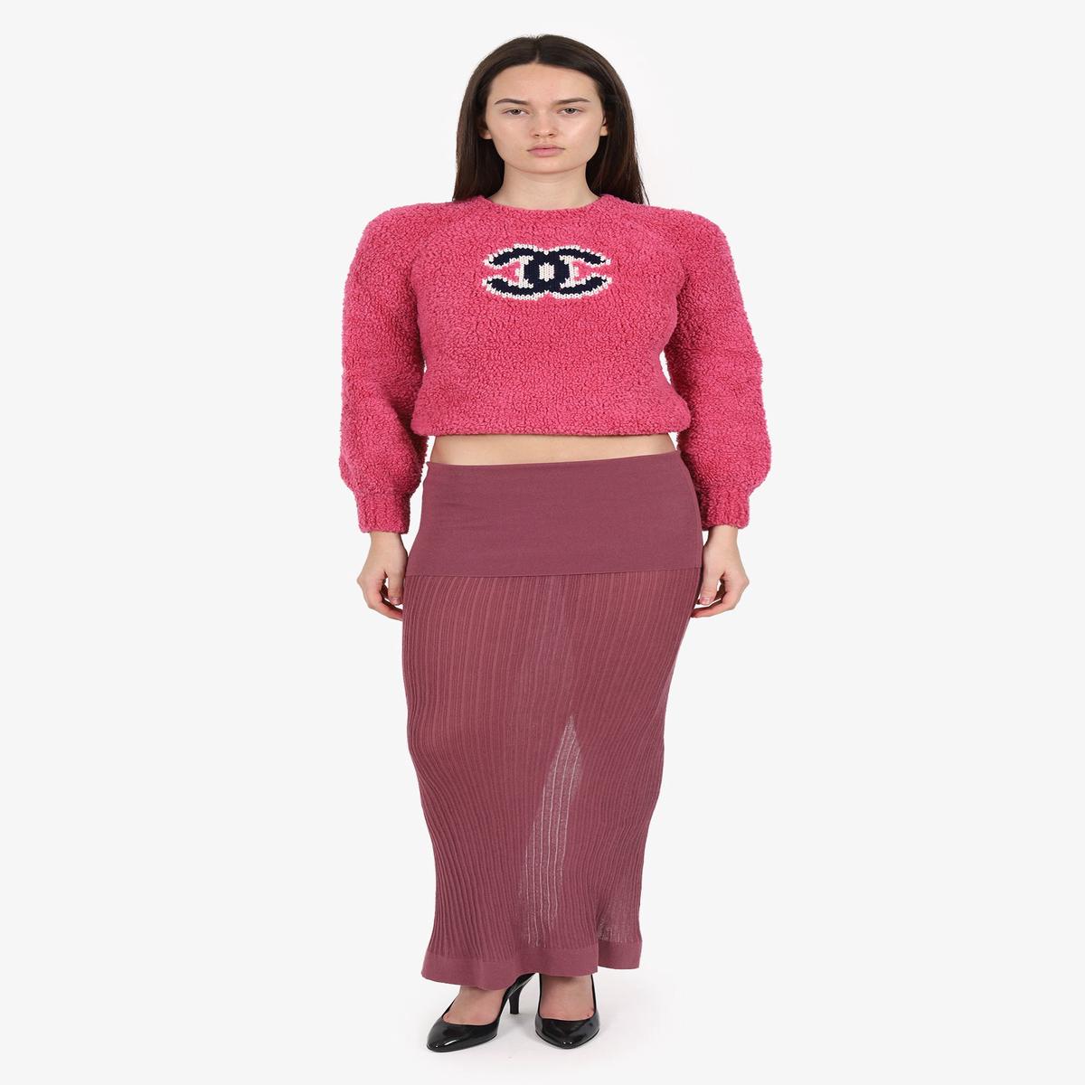 Skims Purple Rib Knit Maxi Skirt Size XS