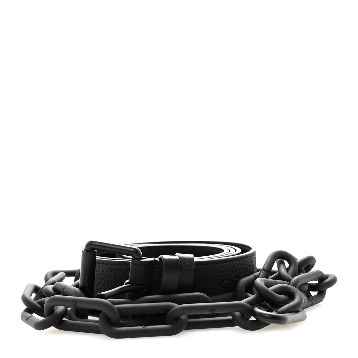 Taurillon Monogram Signature 35 MM Chain Belt 100 40 Black