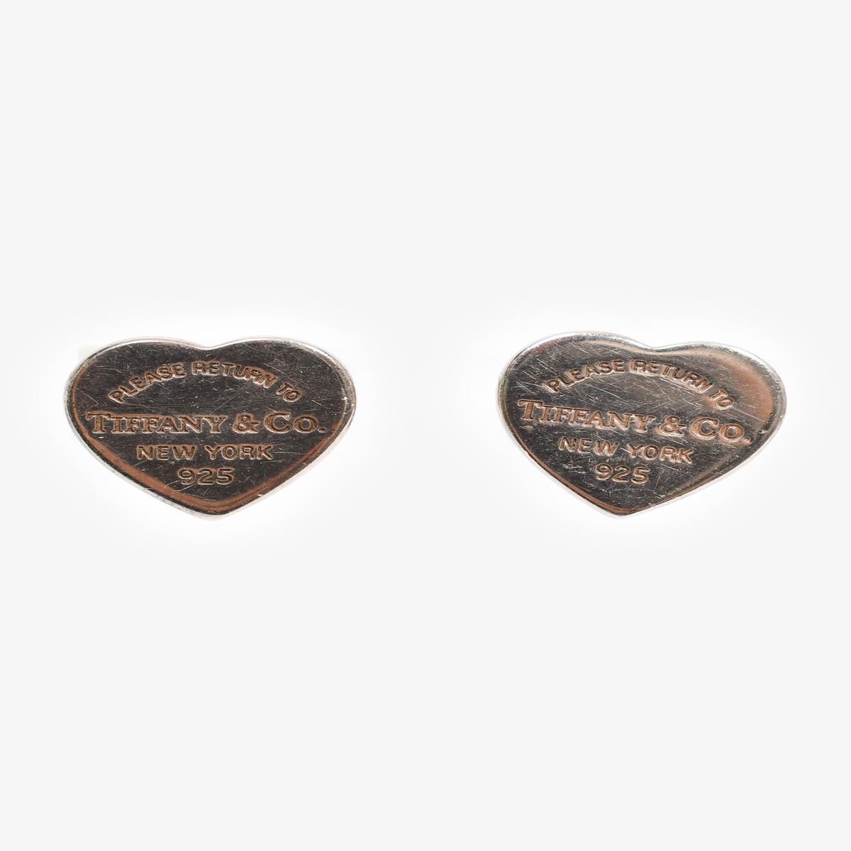 Tiffany & Co Sterling Silver Return To Tiffany Heart Stud Earrings