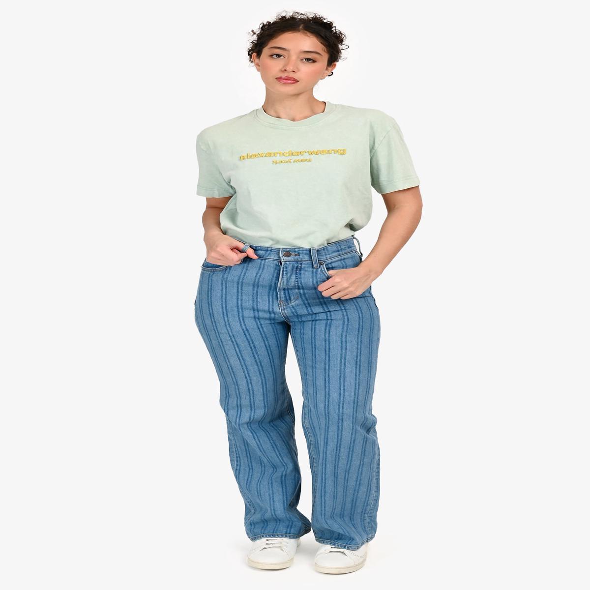 Veronica Beard Blue Striped Denim 'Crosbie' Jeans Size 27