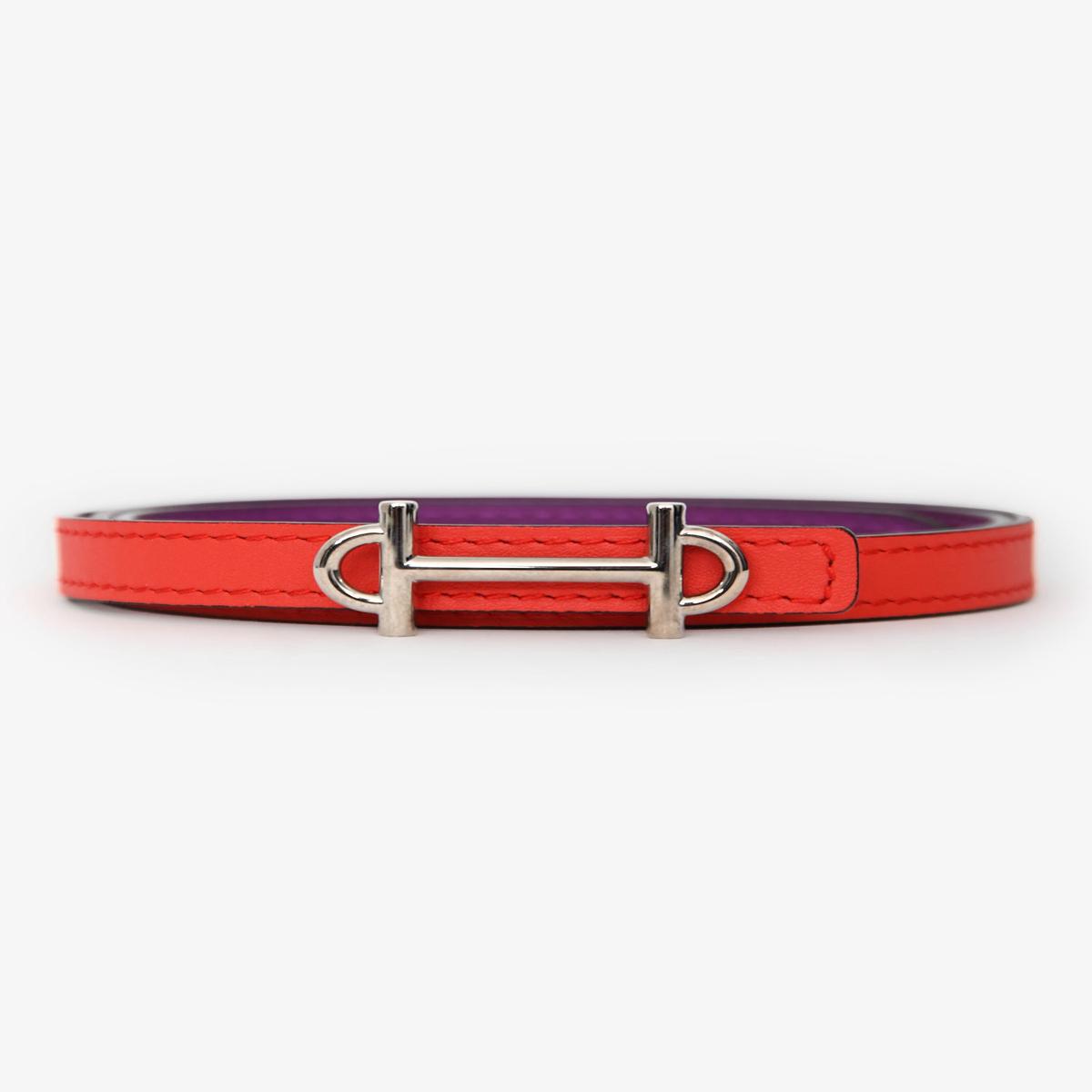 Herms 2014 Red/Purple Reversible 'Gamma' 13mm Belt Size 75