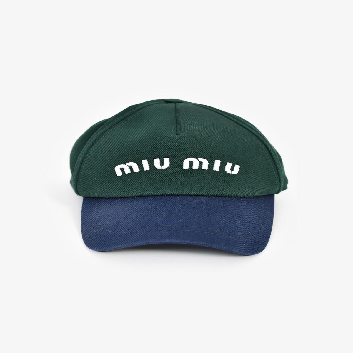 Miu Miu 2024 Green/Blue Logo Baseball Hat Size M