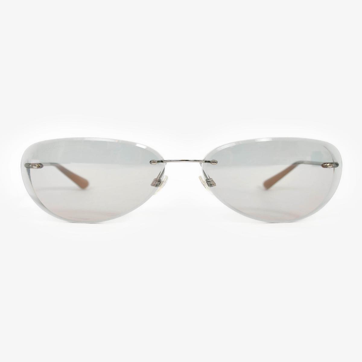 Pre-Loved Chanel Rimless Silver Tone 'Pilot' Sunglasses