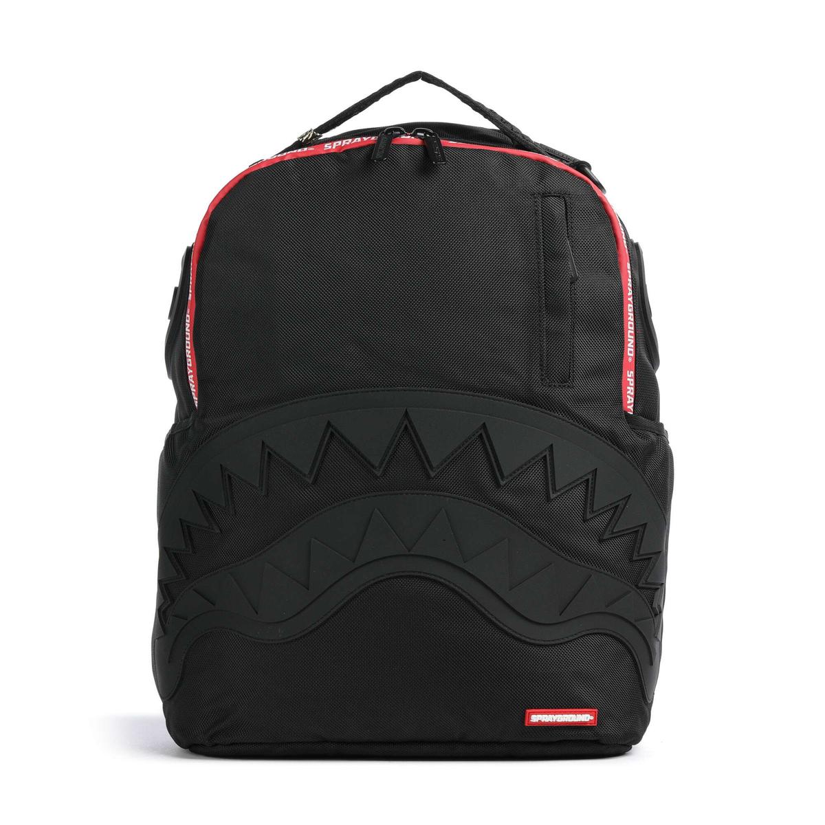 Sprayground Printed Zipper Shark Backpack black