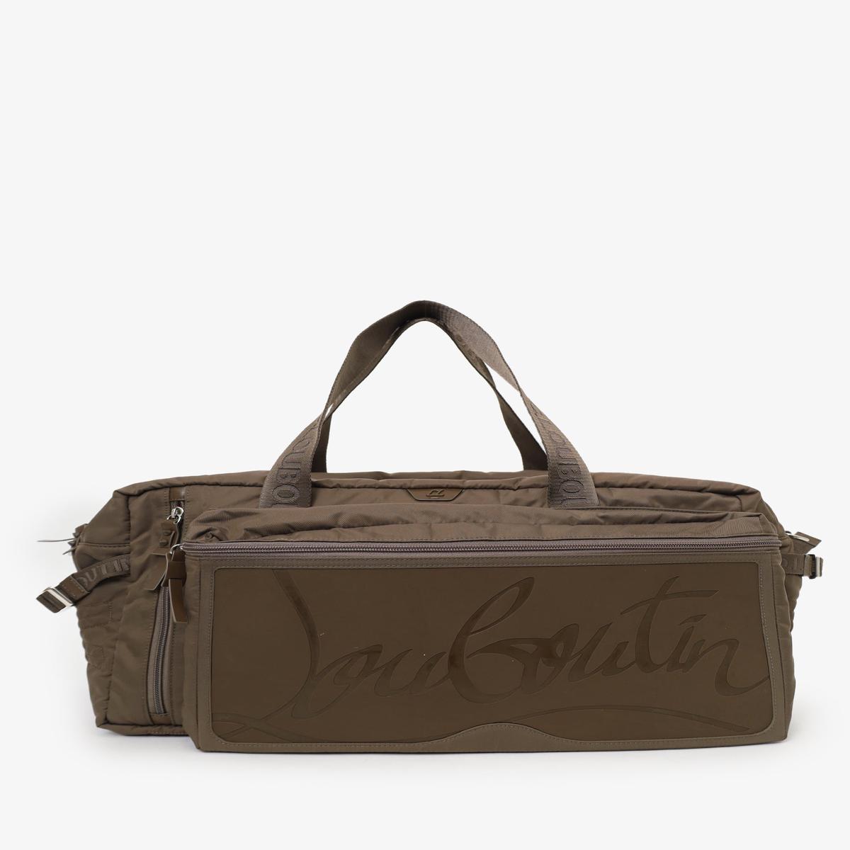 Christian Louboutin Green Khaki Nylon Hold All Bag