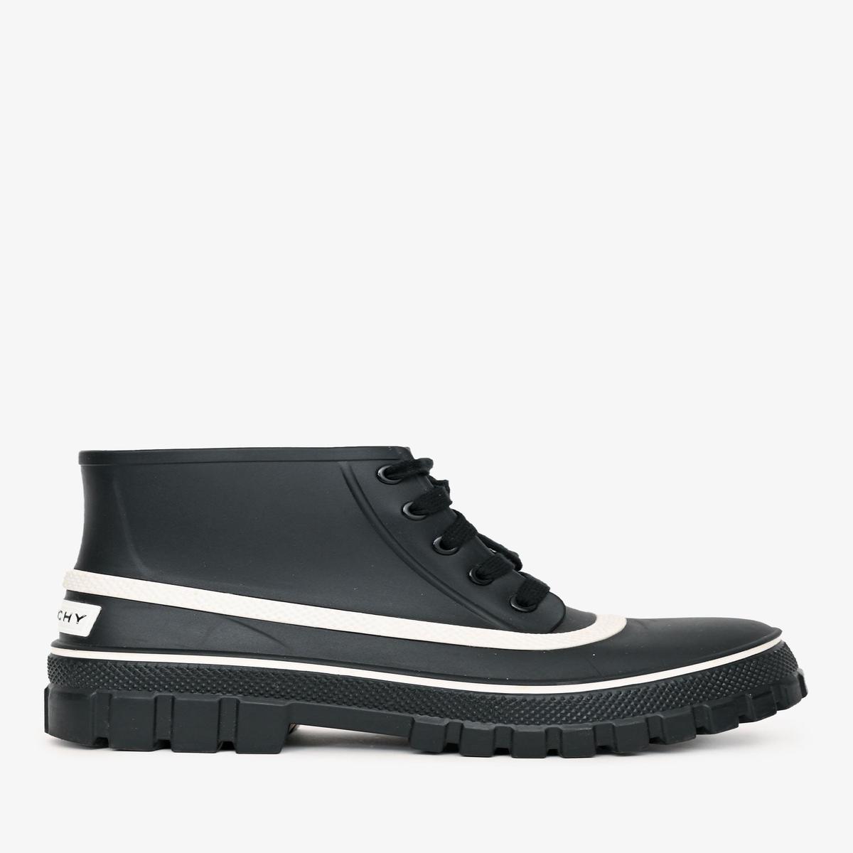 Givenchy Black/White Rubber Ankle Boots Size 37