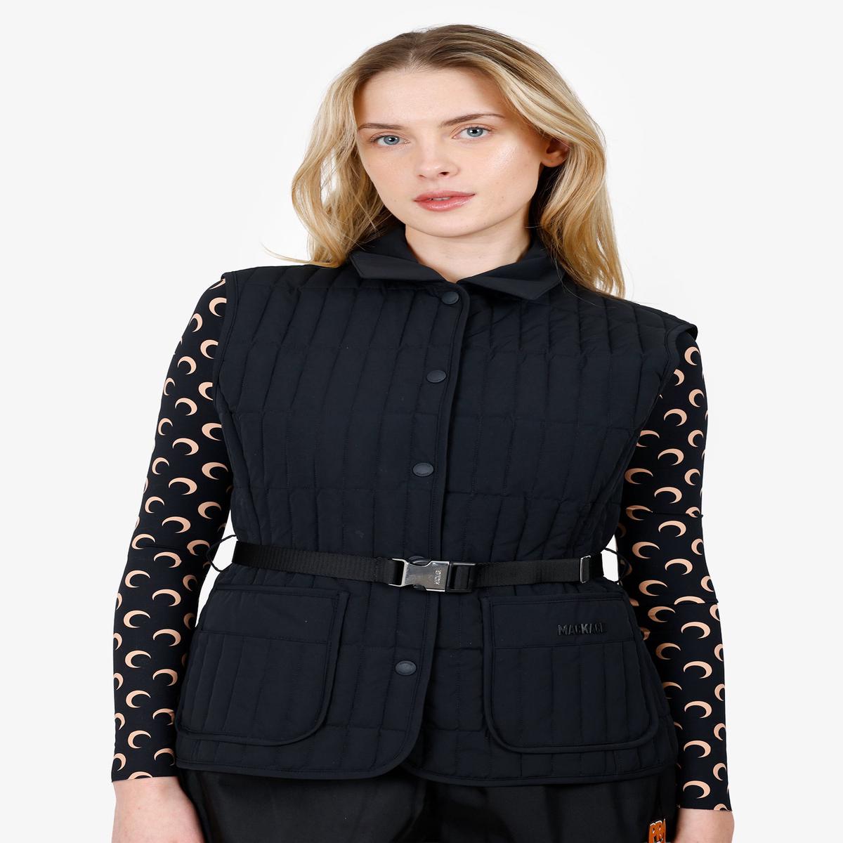 Mackage Black Quilted Vest With Belt Size S