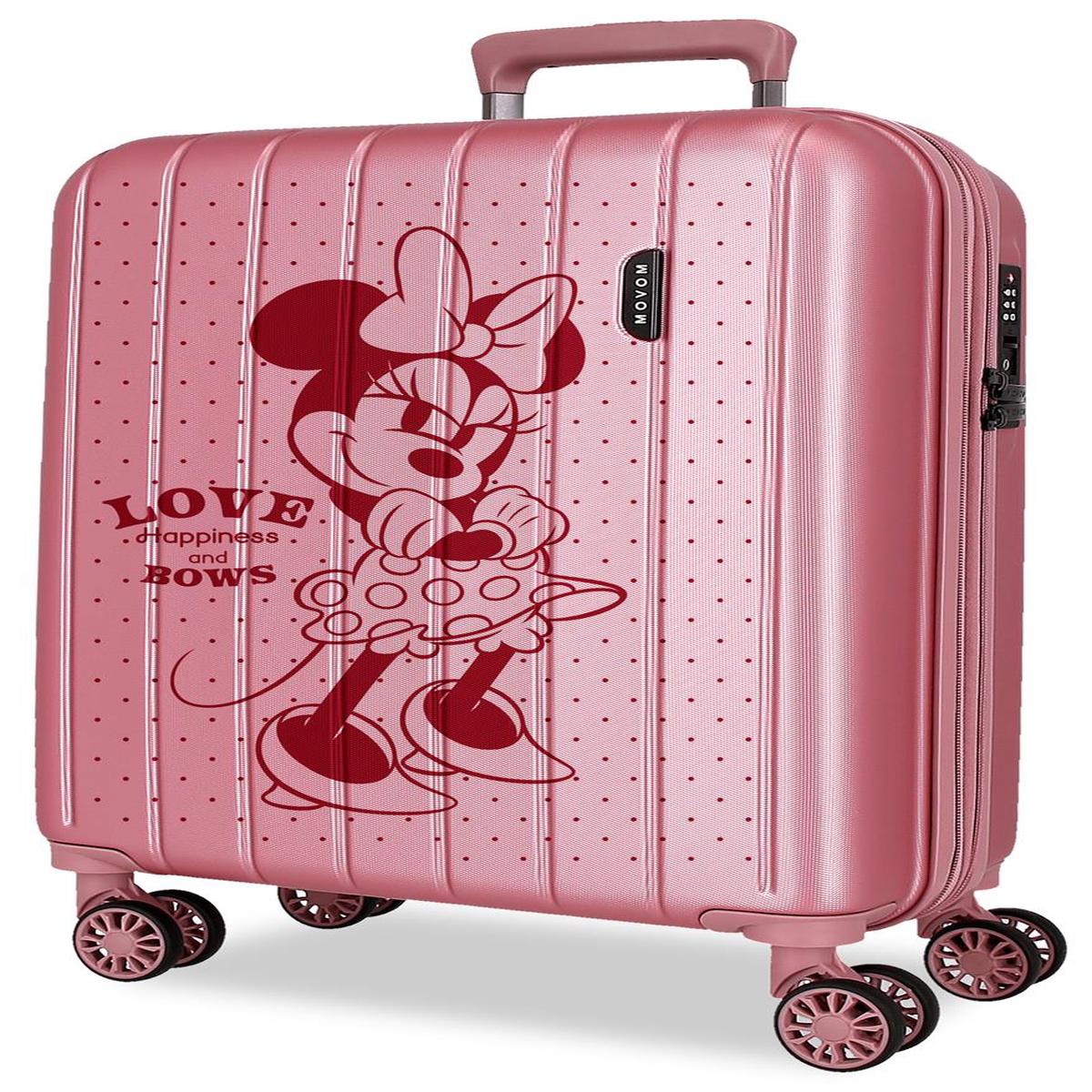 3518644 TROLLEY ABS 55CM.4R.C/EXP. MINNIE LOVE ROSA