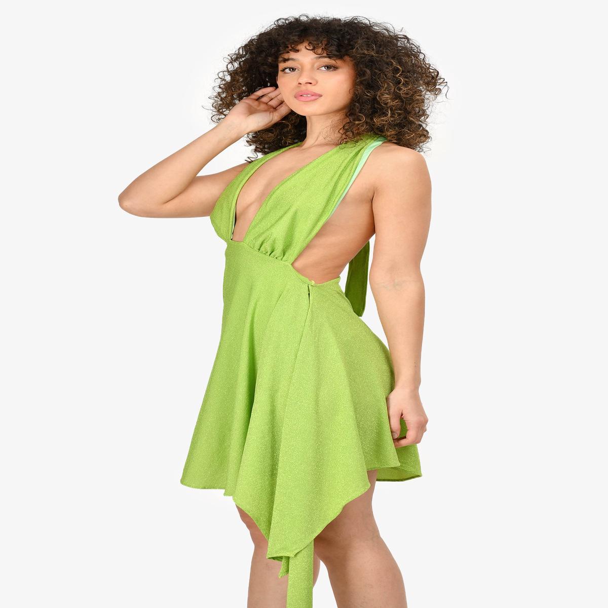 BAOBAB Green Glitted Wrap Around 'Sierra' Mini Dress Size XS