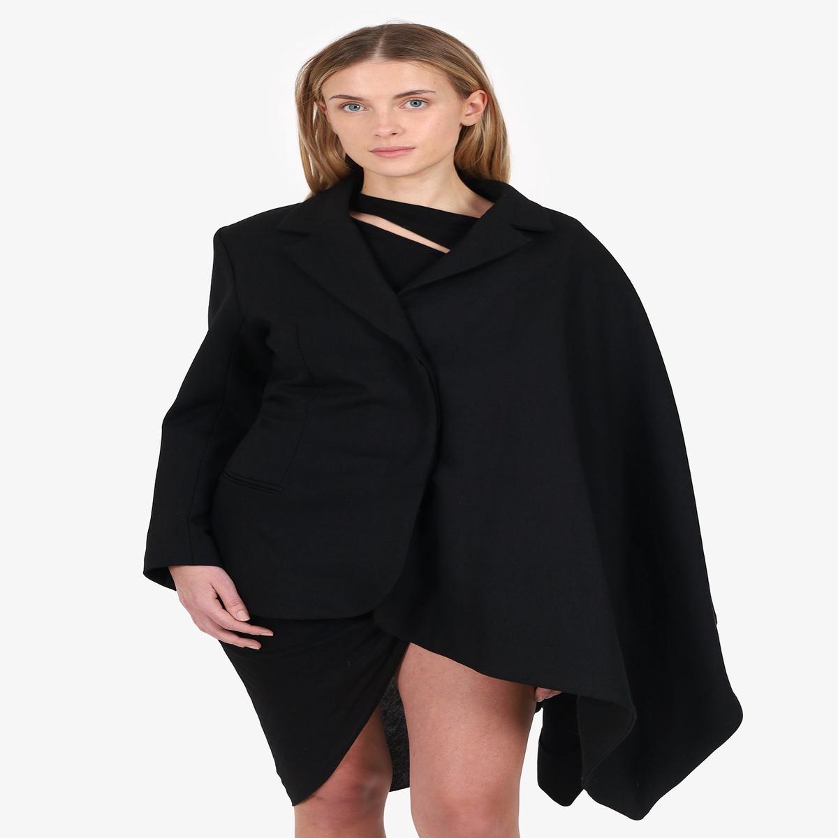 Jacquemus Black Wool 'La Veste Bibi' Cape Blazer Size 36