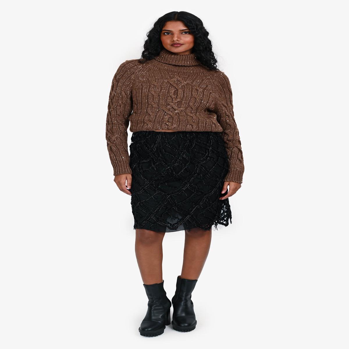 Pre-Loved Chanel 2006 Black Lace Midi Skirt Size 34