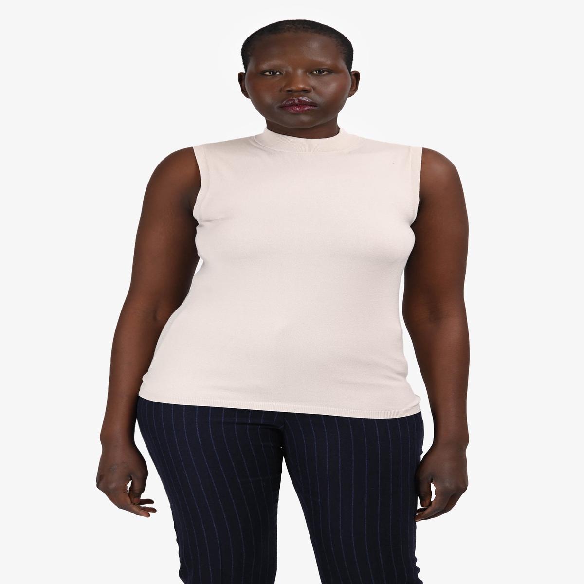 'S Max Mara Beige Mock Neck Sleeveless Top Estimated Size M