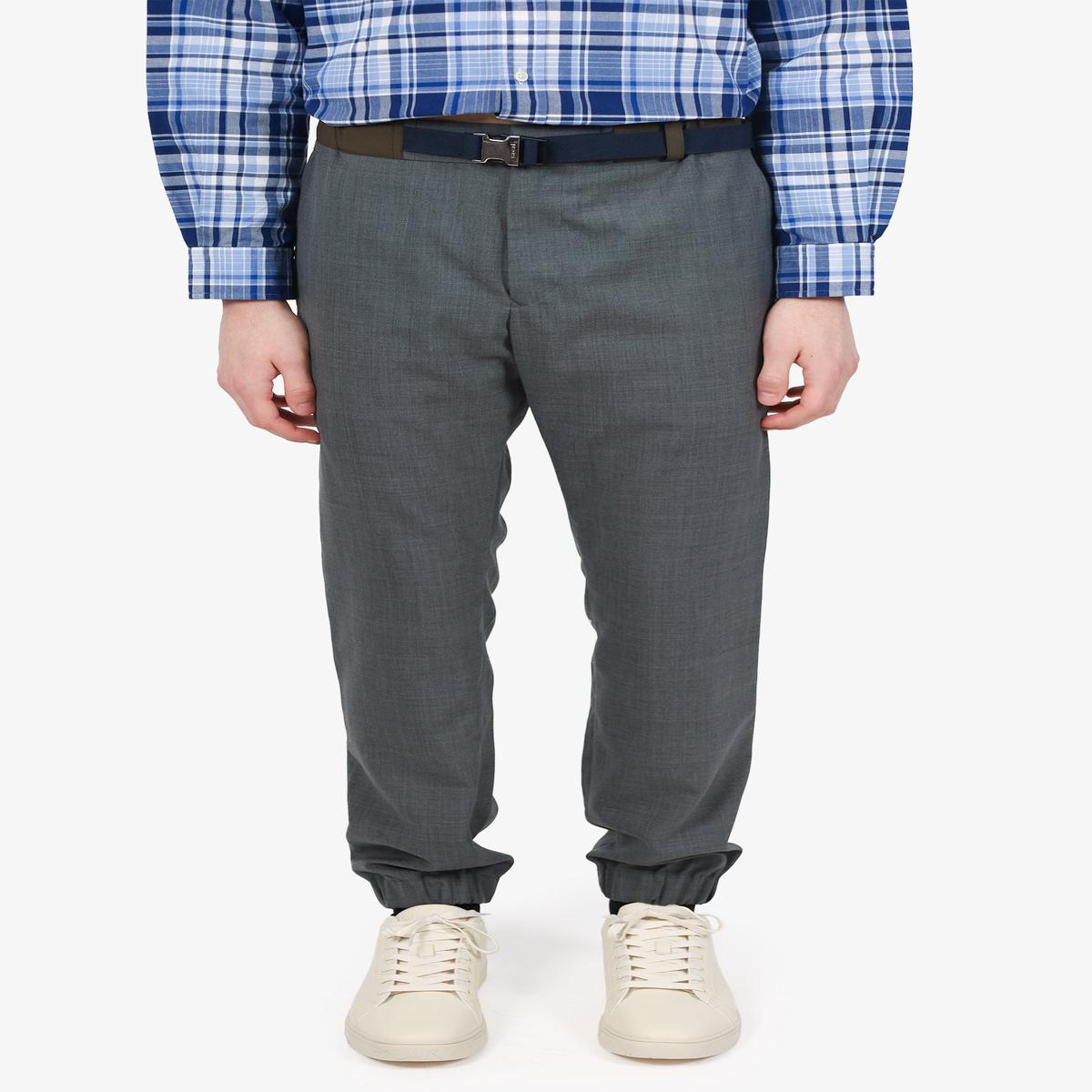 Sacai Grey Cropped Trousers With Belt Size 2 Mens