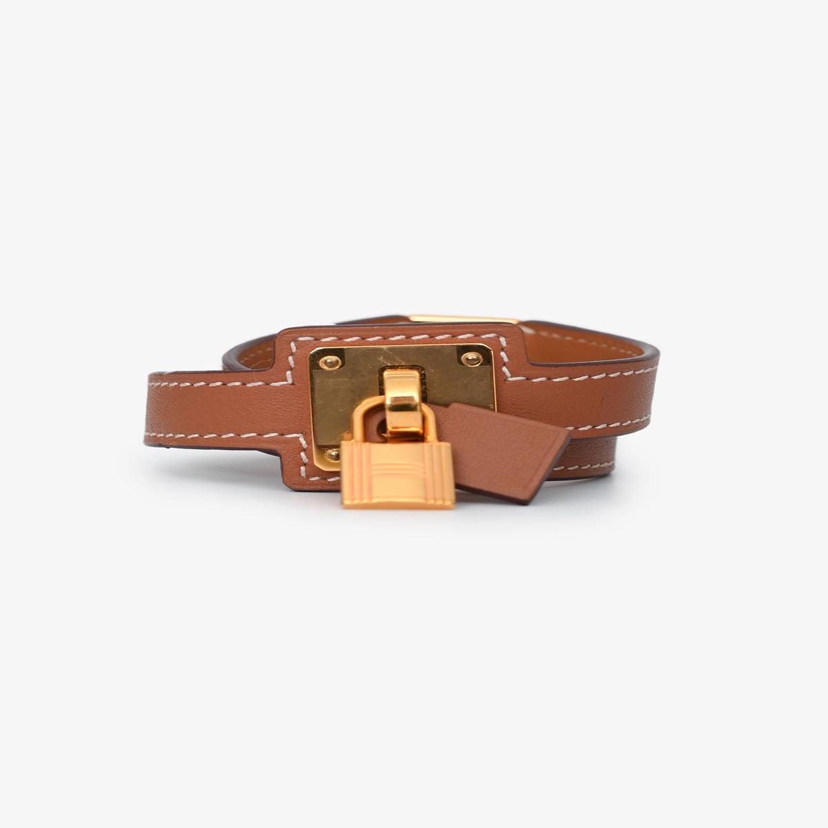 Herms Gold Swift Leather Double Tour O'Kelly Bracelet
