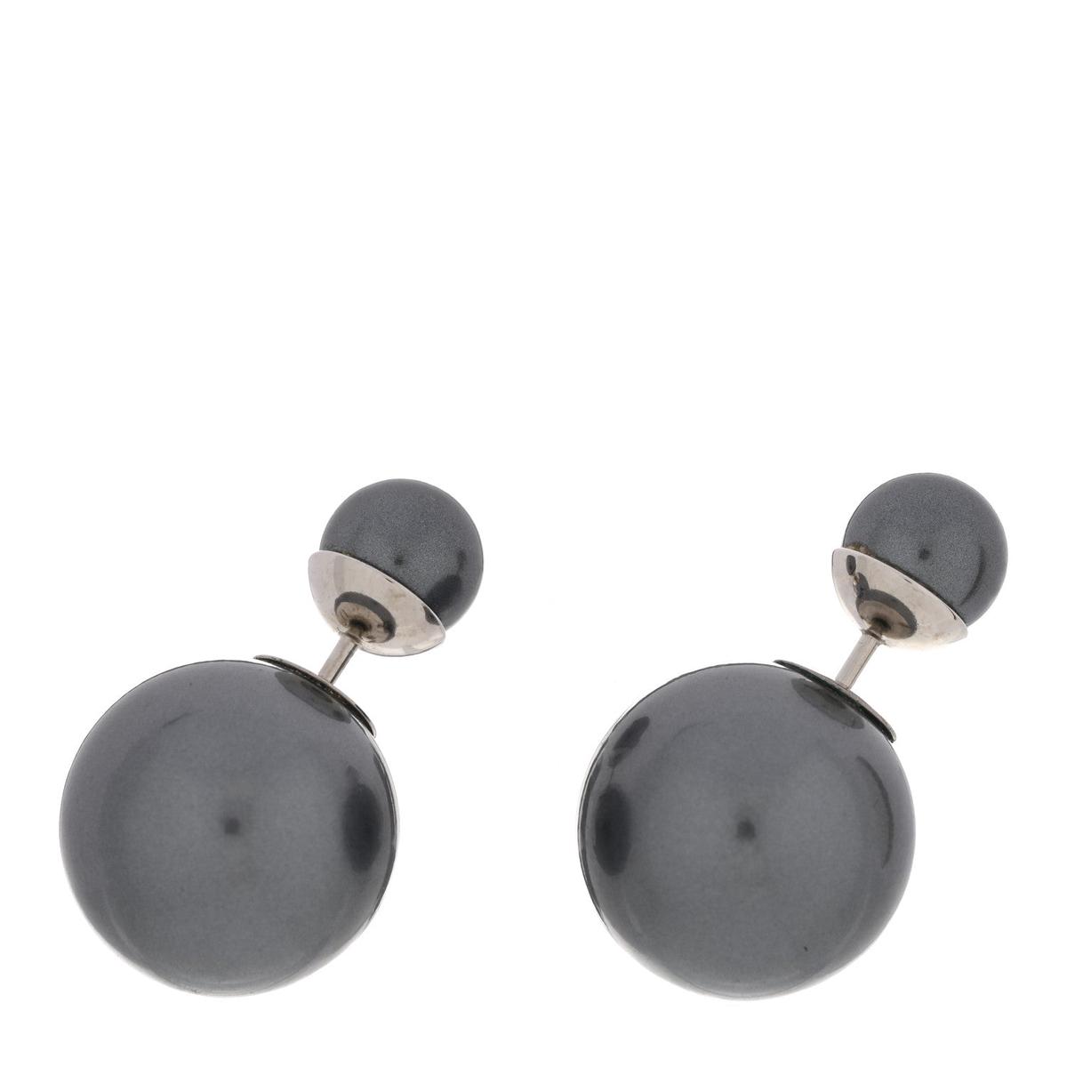 Pearl Mise En Dior Tribal Earrings Grey