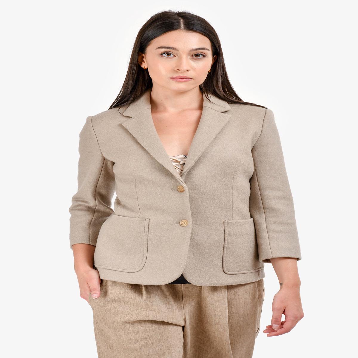 The Row Beige Wool Single Breasted Blazer Size 8