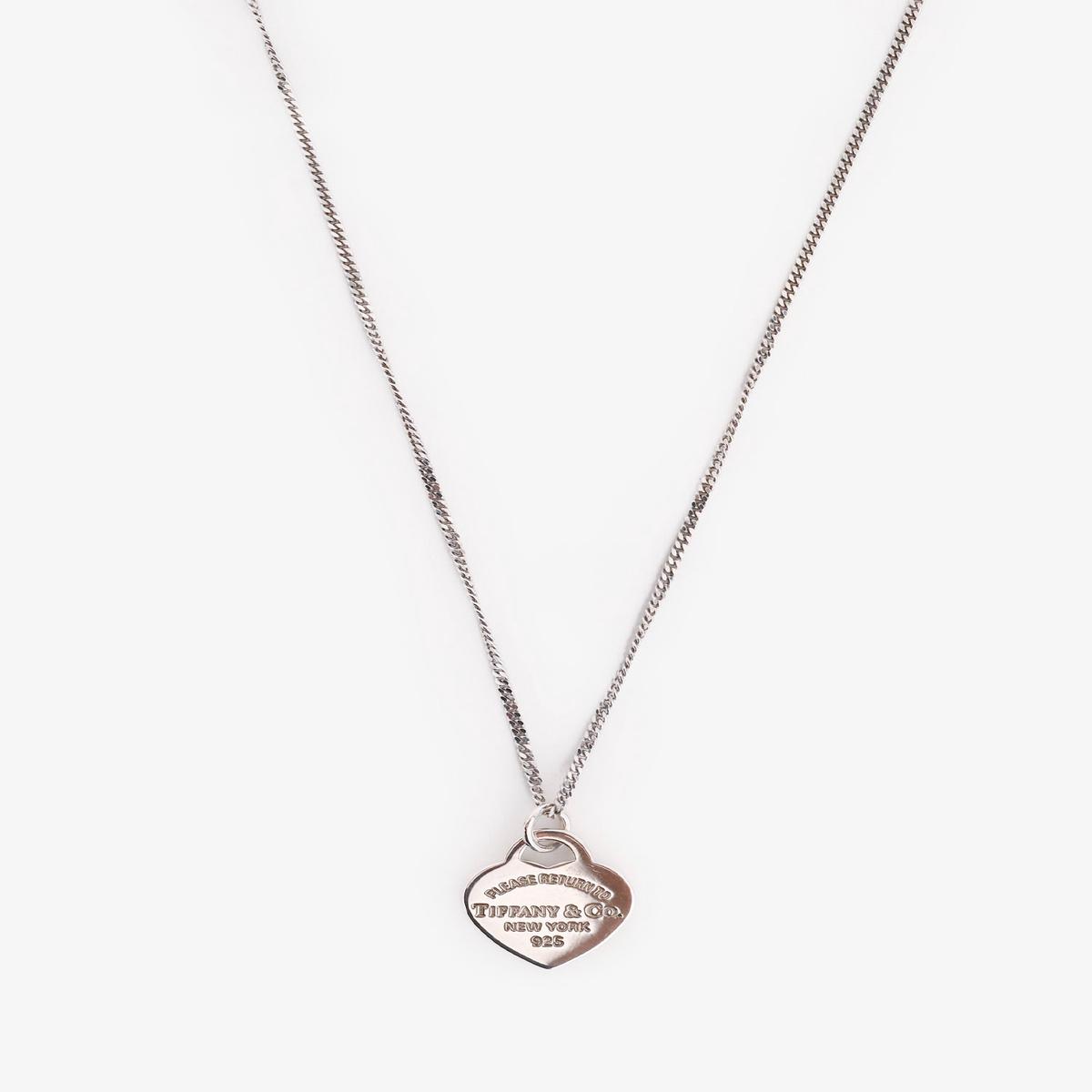 Tiffany & Co. Sterling Silver Heart 'Return To Tiffany' Pendant On Unbranded Chain