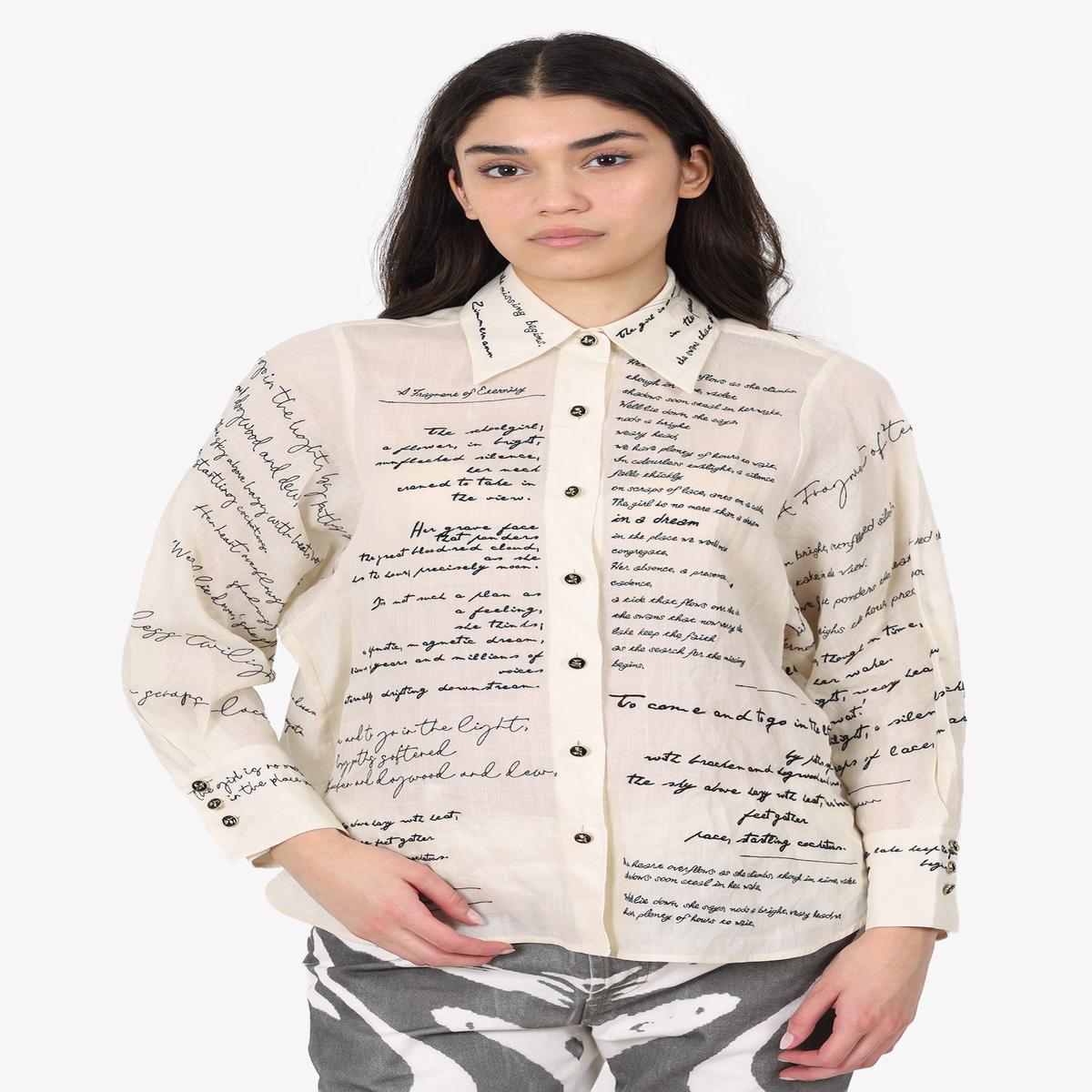 Zimmerman Cream/Black Embroidered Blouse Size 0