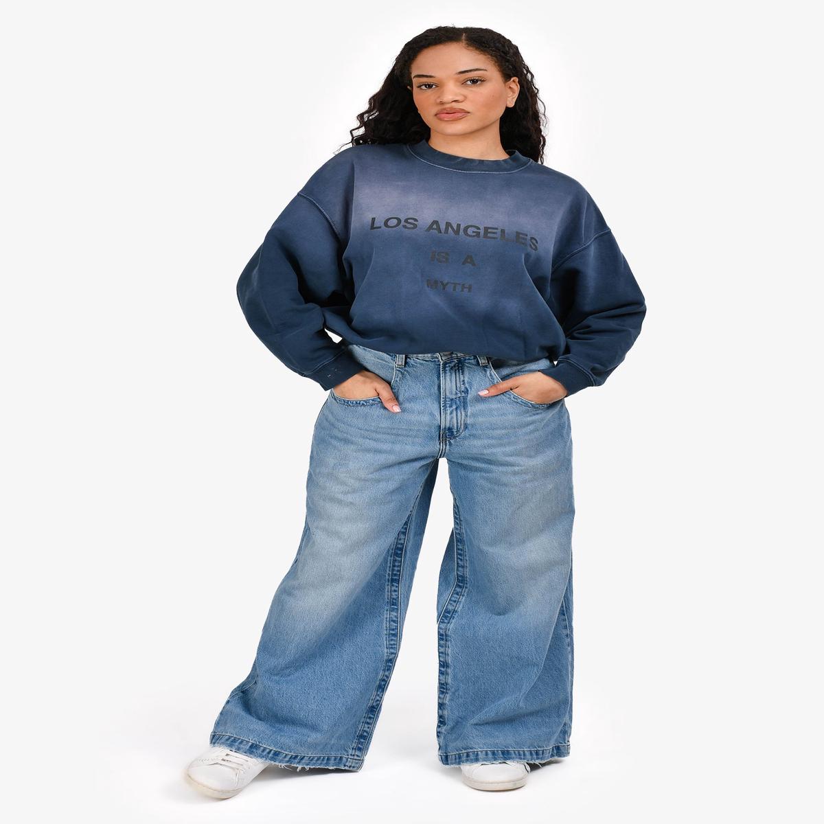 Frame Blue Denim 'The Skater' Wide Leg High Rise Jeans Size 27