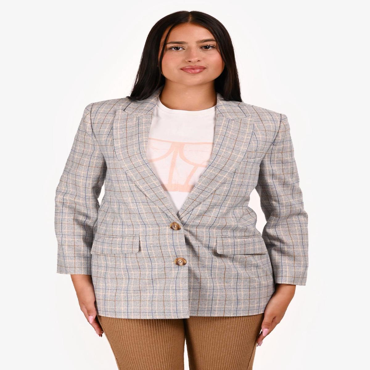 L'Academie Light Blue Plaid Blazer Size S
